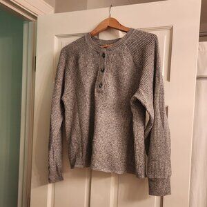 Old Navy Grey Long Sleeve Plush Tee - Size Large